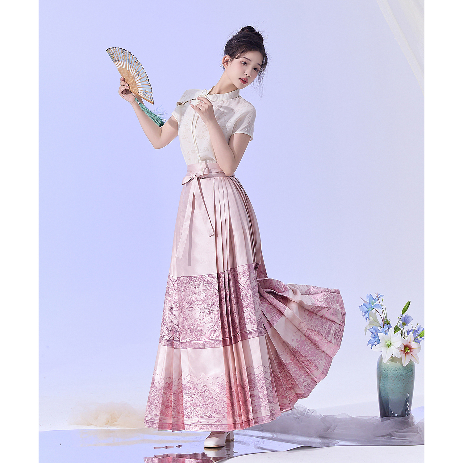 林之清货【苏园赋】原创设计汉服明制织金马面裙女 2025夏季