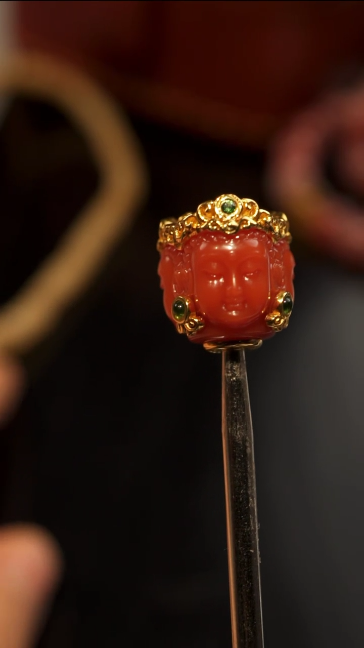 【闪购商品】南红玛瑙吊坠(不含链)18K金镶嵌南红18K金佩饰