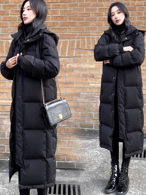 秋冬新款特大码斤棉衣长款韩版宽松黑色胖棉服加厚爆款冬季羽绒服