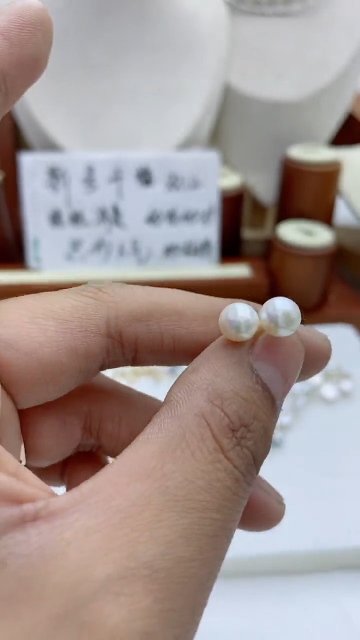 【闪购商品】淡水珍珠耳饰银S925镶嵌淡水耳钉