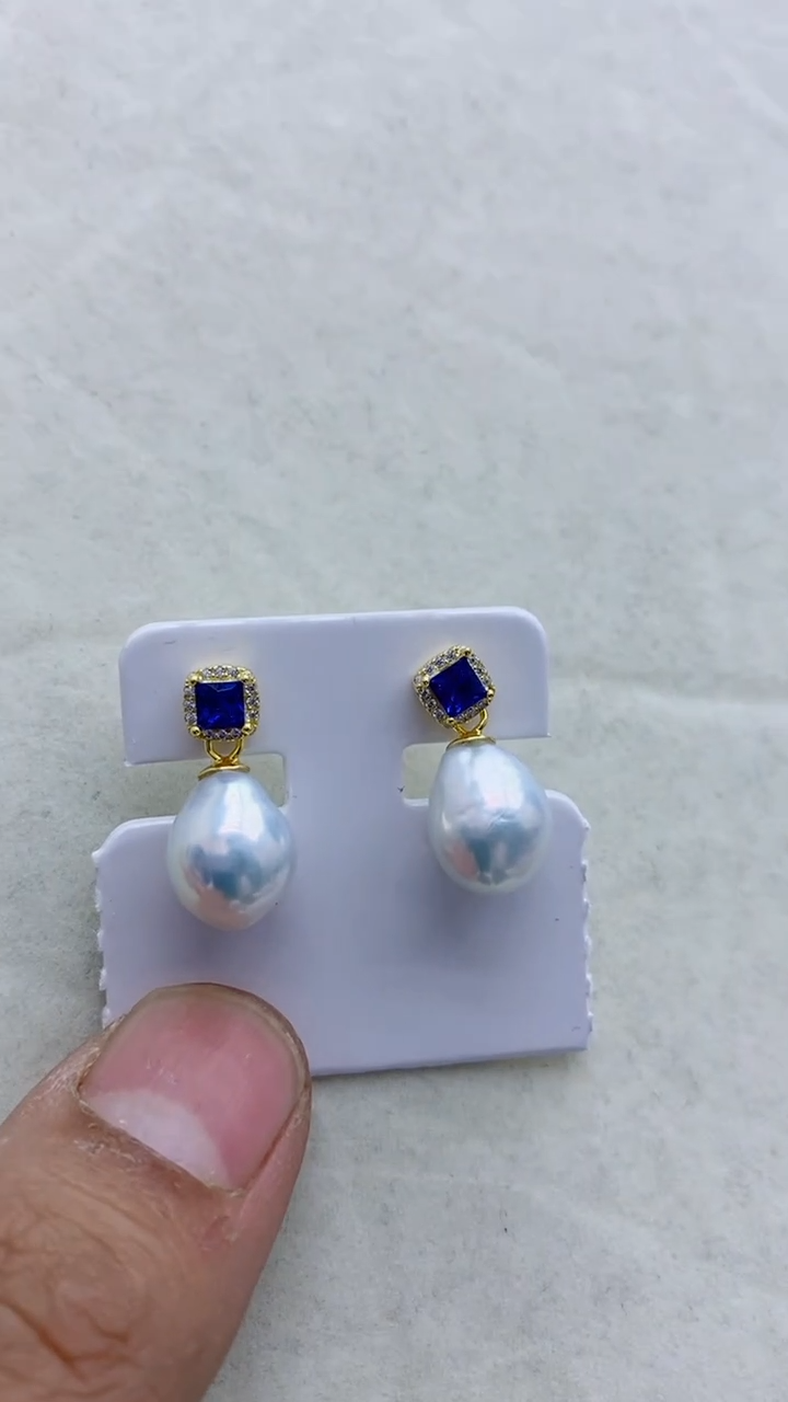 【闪购商品】淡水珍珠耳饰银S925镶嵌淡水耳钉