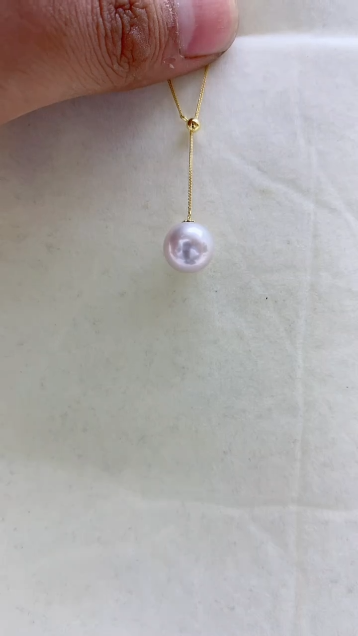 【闪购商品】淡水珍珠颈饰18K金镶嵌淡水吊坠11mm左右
