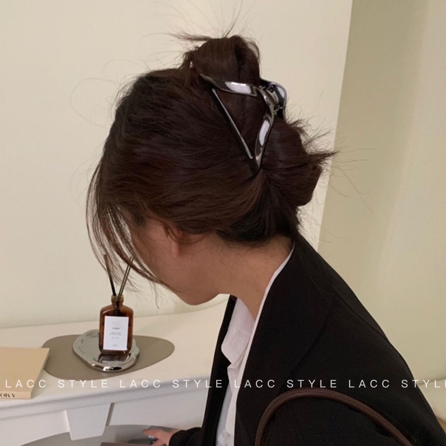合金发饰 冷淡风发量多三角金属发夹盘发大号抓夹女后脑勺鲨鱼夹