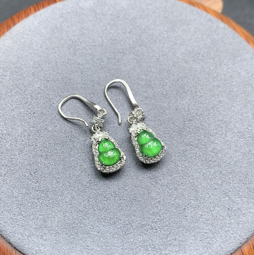 YG14-240天然翡翠A货耳饰多样性发其一