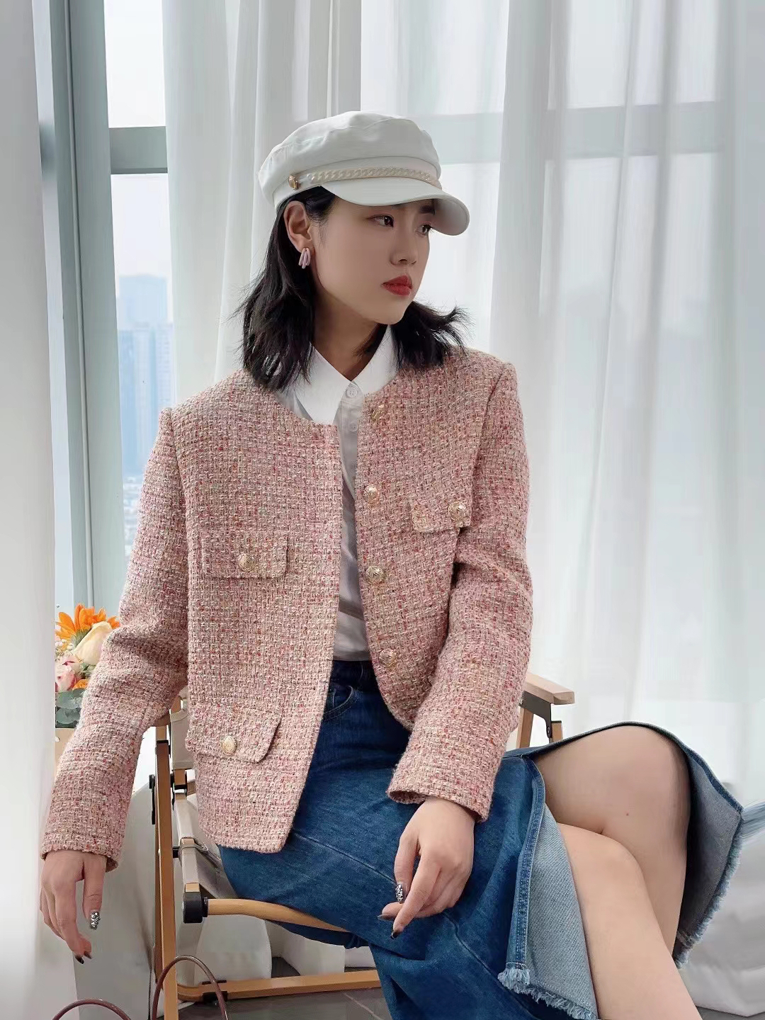 玛丝恩迪气质时尚小香风外套