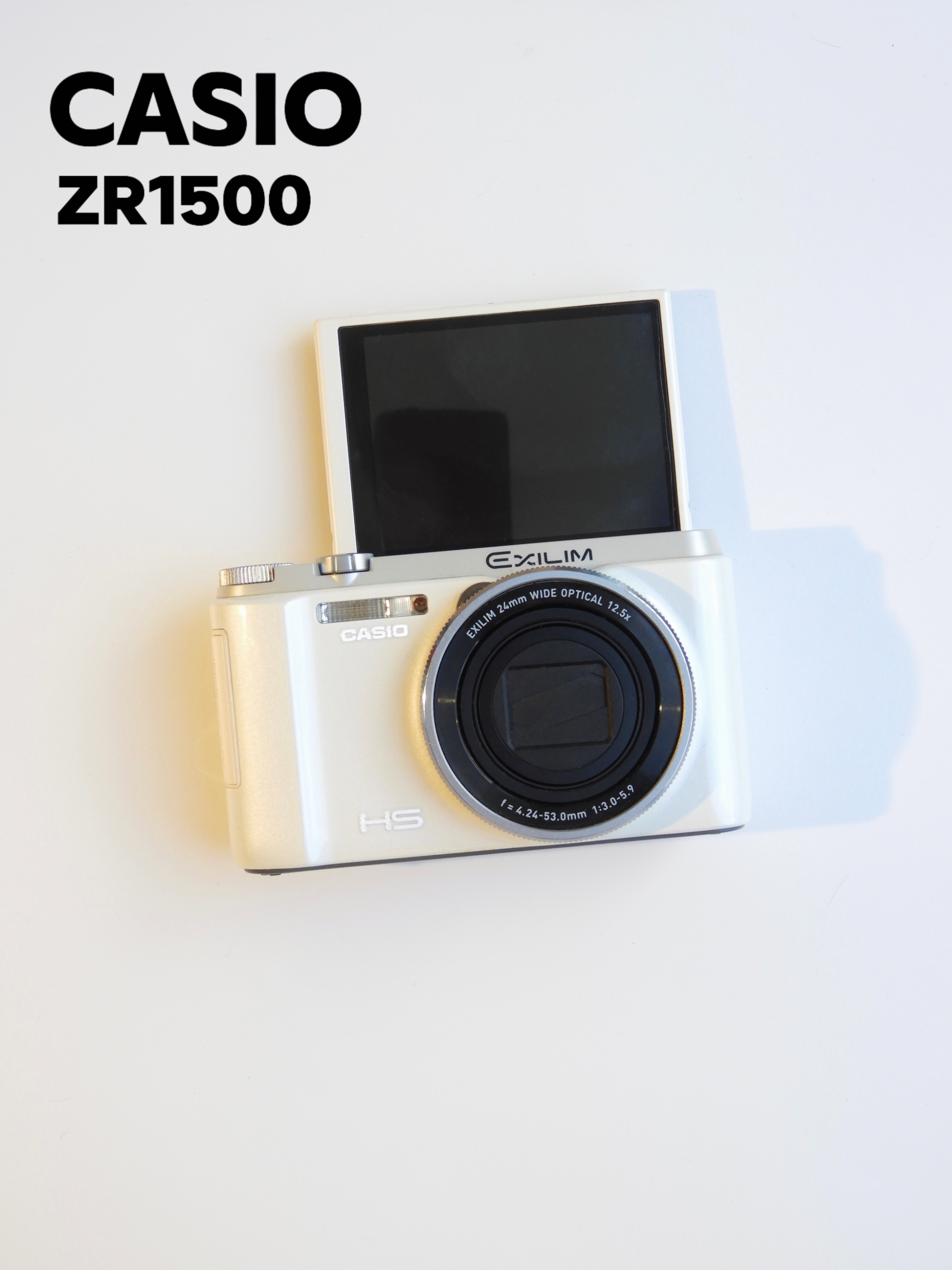 95新 Casio/卡西欧 zr1500翻转屏奶白色可自拍二手产品售出no退换