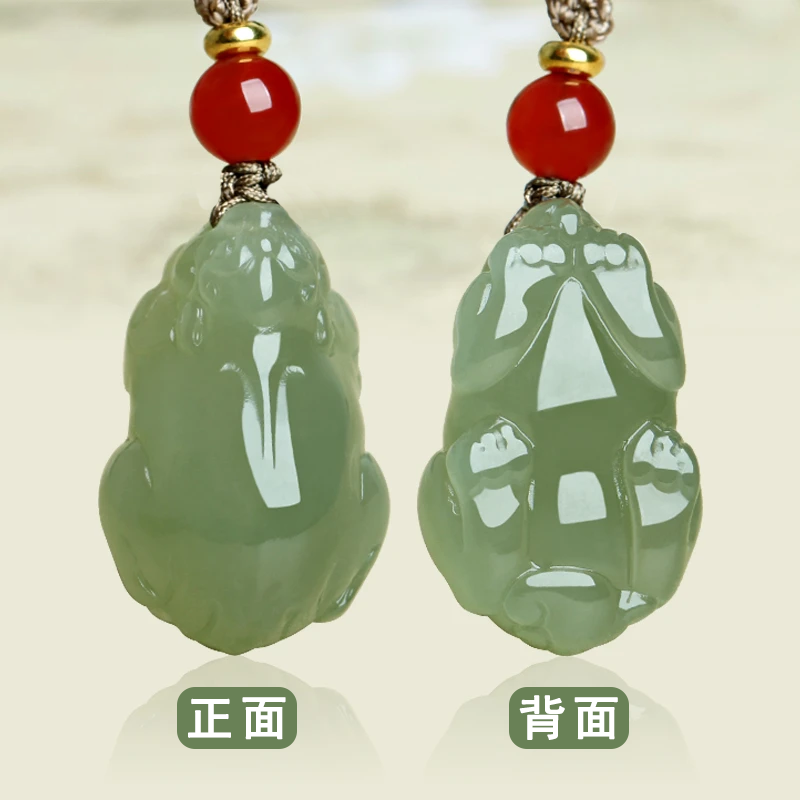 带证书天然和田玉招财貔貅吊坠湖水绿男女款精美时尚生日礼物挂坠