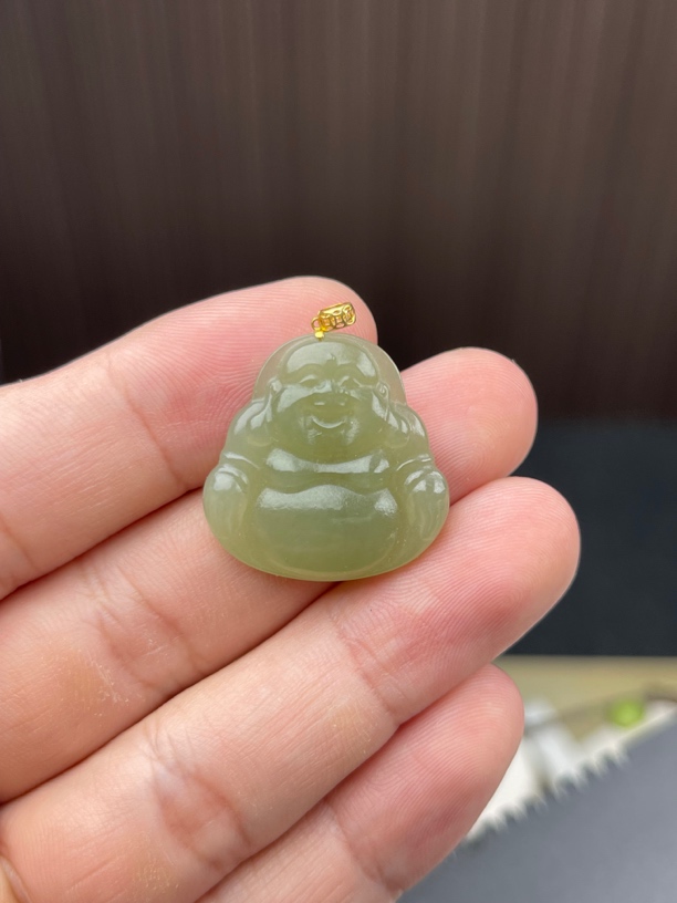 晴水佛公吊坠25mm天然和田玉正品A货