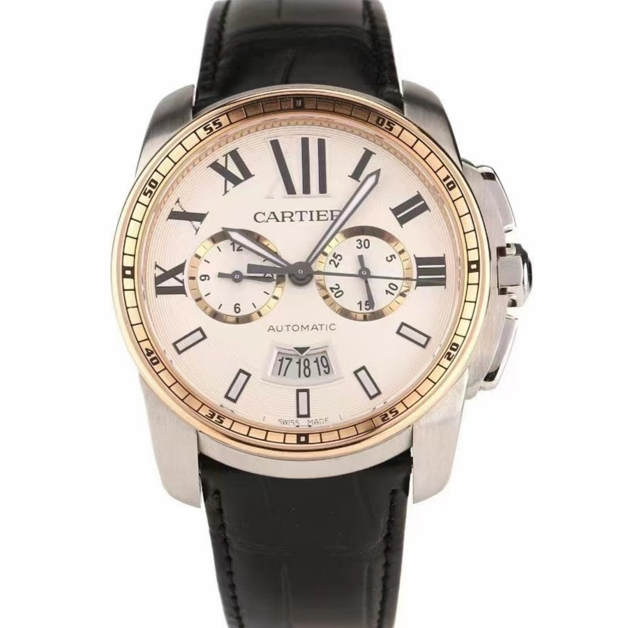99新 Cartier/卡地亚 卡利博男表/W7100043/42mm/双眼计时