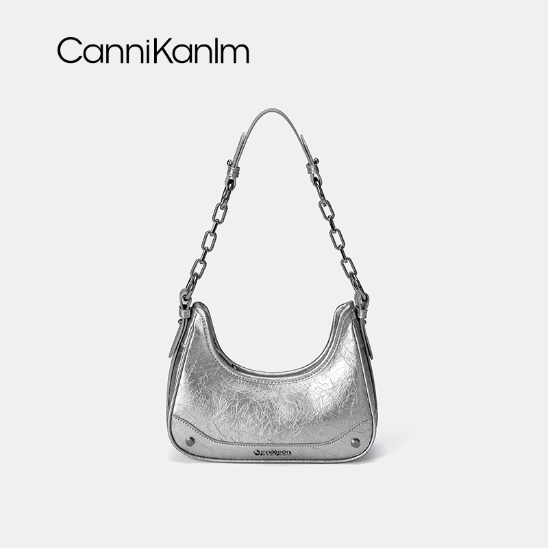 CanniKanlm法棍腋下包女2024新款高级质感复古小众链条单肩斜挎包