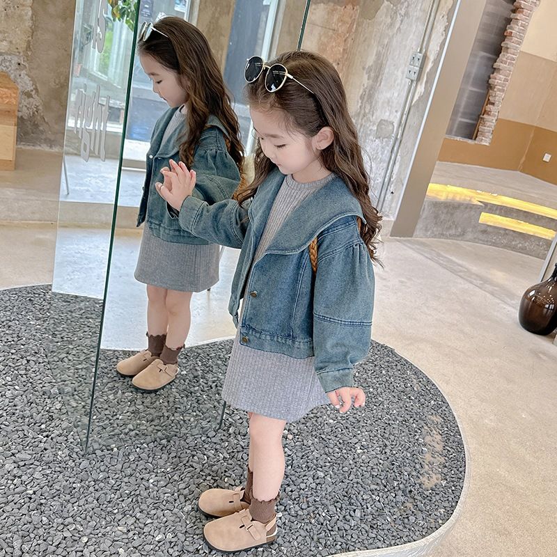 女童牛仔外套秋装2023宽松洋气儿童春秋款女孩韩版女宝宝时髦上衣