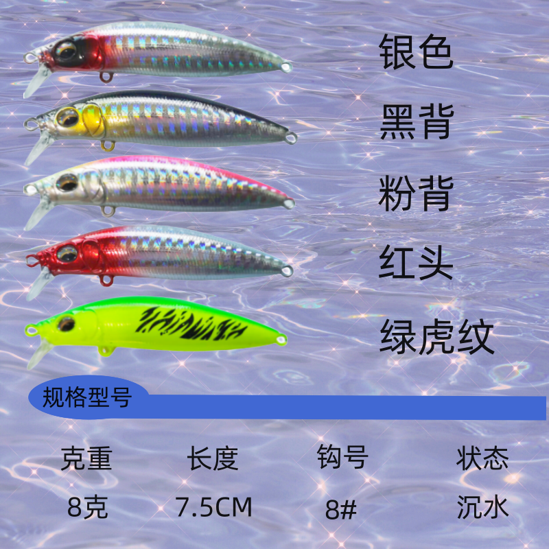 路亚饵硬饵塑料饵二代死飞助投系统远投米诺短舌板鳜鱼鲈鱼