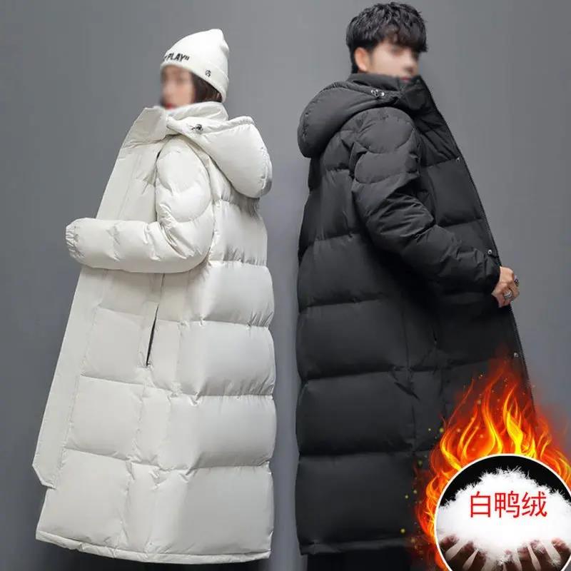 波司登羽绒服男女中长款冬季学生外套中戏长款冬装情侣过膝校服