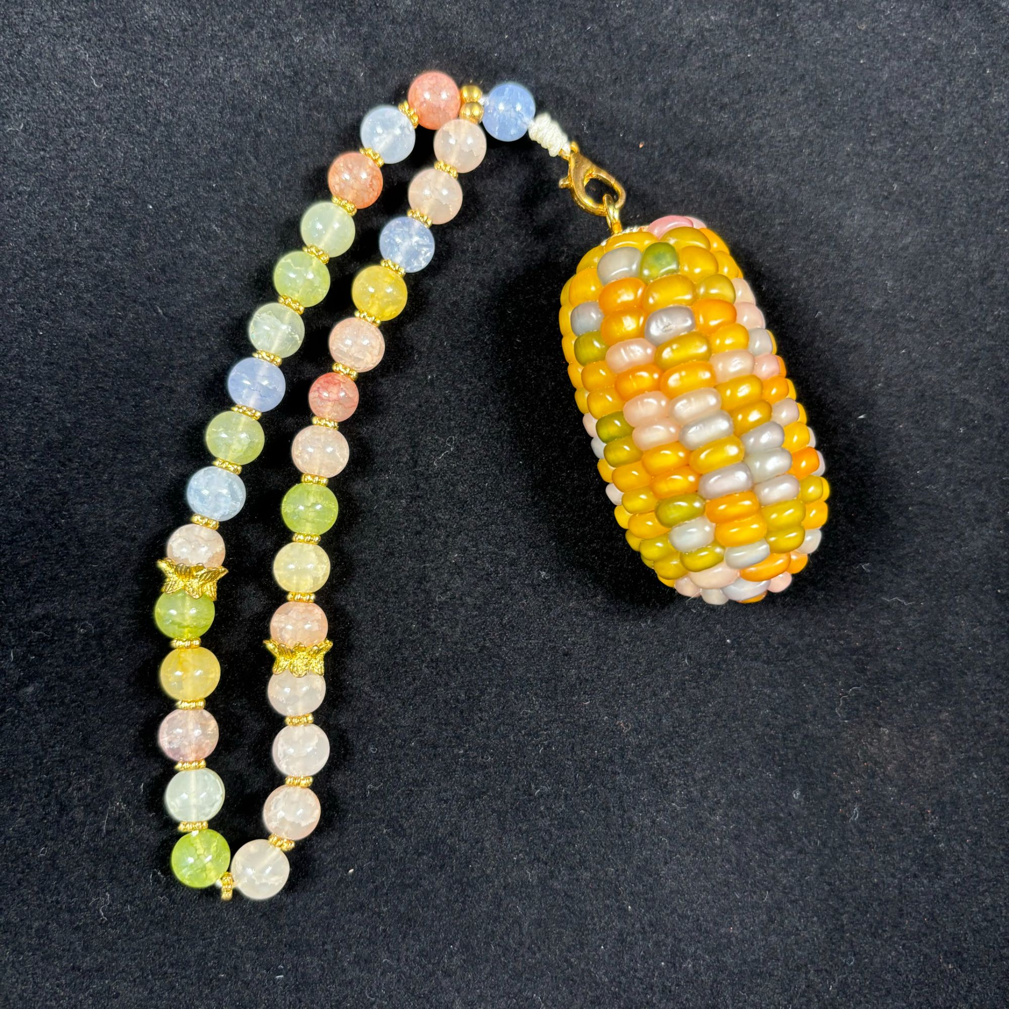 文玩玉米 车挂件 创意礼品 手把件（一物一价）纯手工制作真玉米