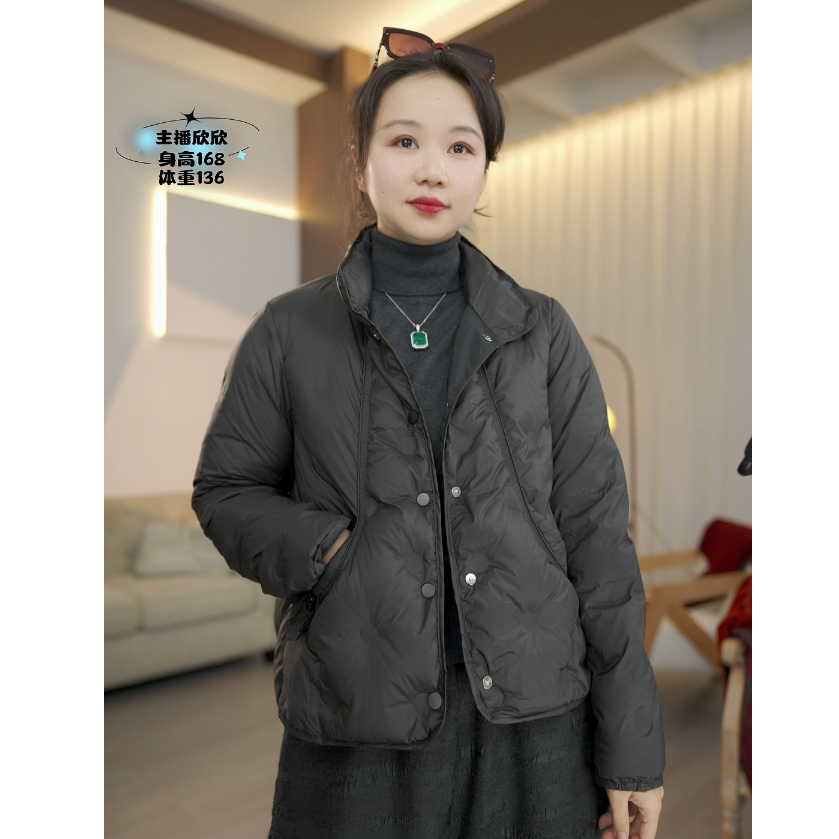 欣欣轻奢90新国标白鸭绒保暖羽绒服女款时尚洋气轻薄百搭秋冬