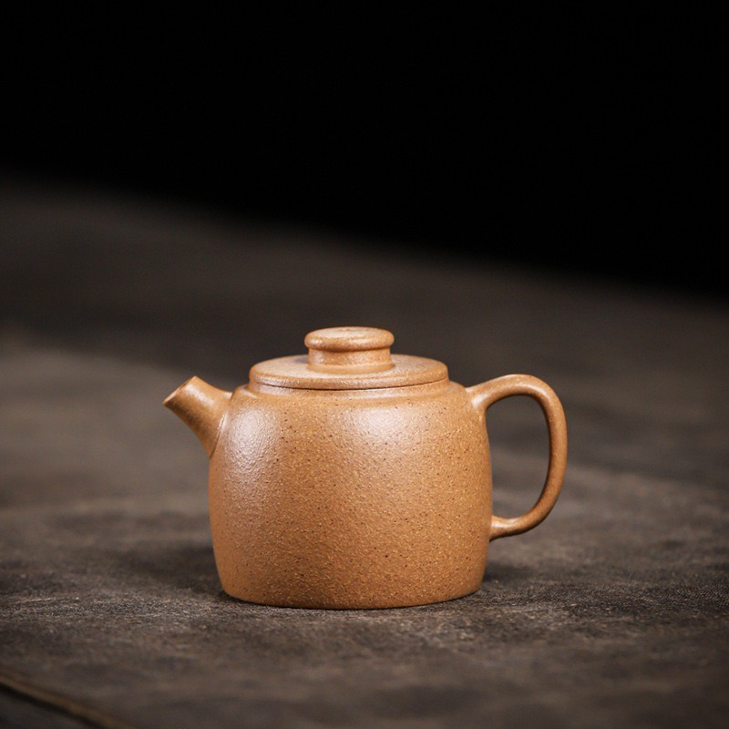 宜兴紫砂壶原矿茶壶黄降坡小巨轮100ml手工小品薄胎内推孔养生器