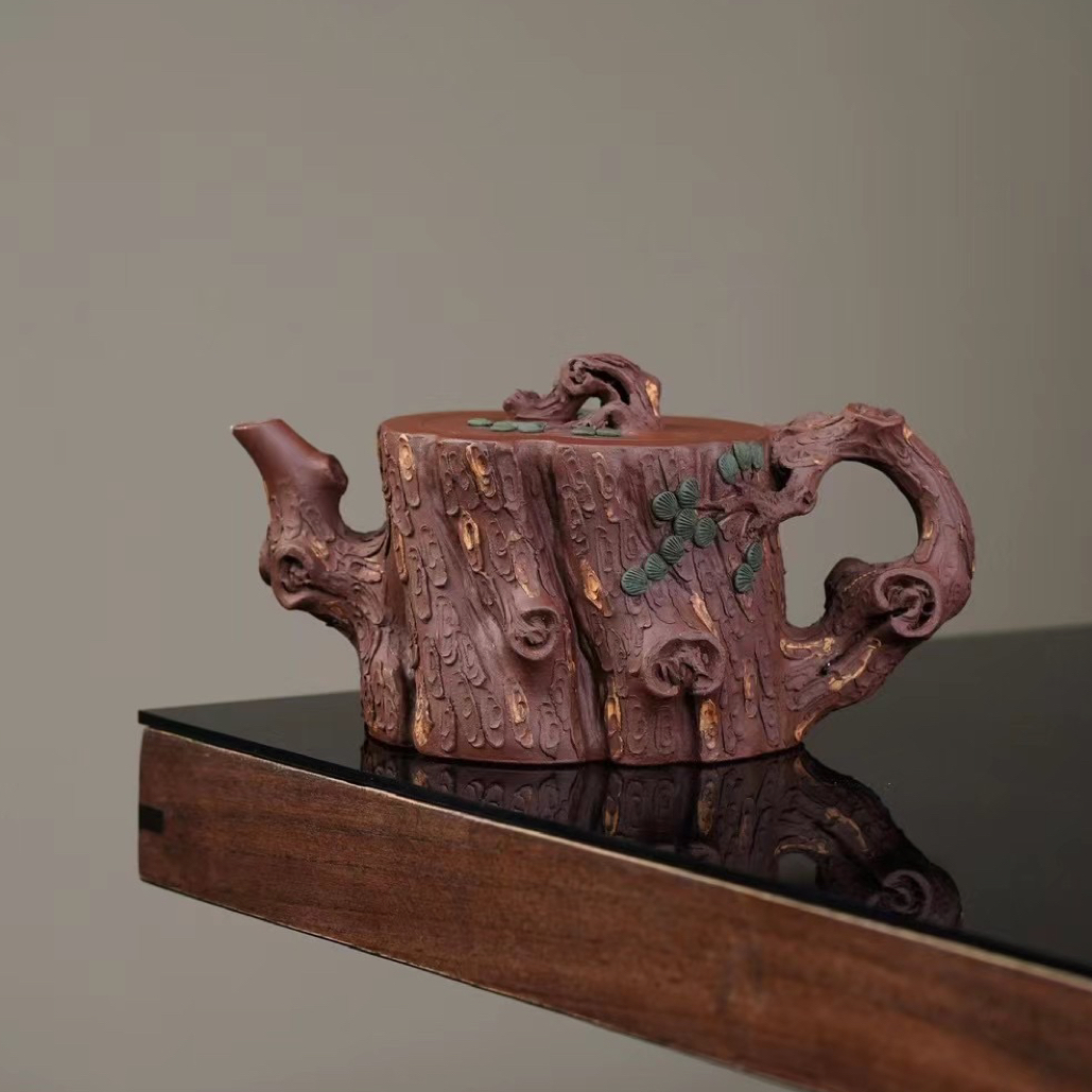 宜兴紫砂壶大松桩·全手工500cc原矿优质紫泥 慕古润泽茶具茶壶