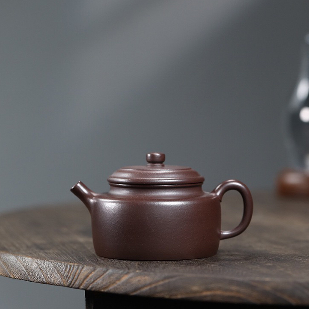 宜兴紫砂壶原矿紫玉金砂紫泥德钟壶210ml 茶具茶壶实用器