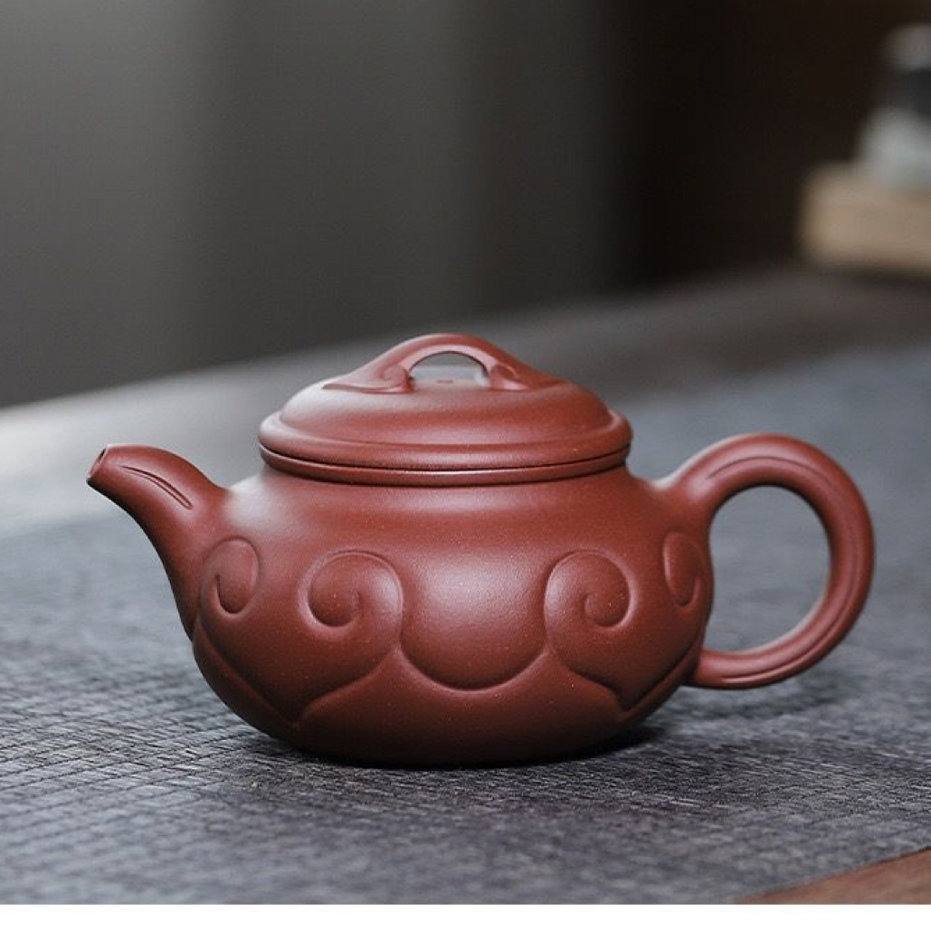 宜兴紫砂  原矿   紫泥 仿古  如意 350ml