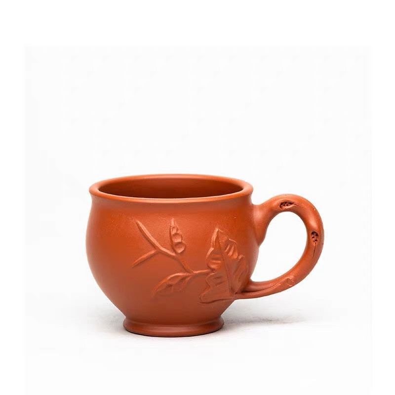 宜兴紫砂家用品茗杯单杯全手工竹节喝茶小口杯子70cc单杯茶杯茶具