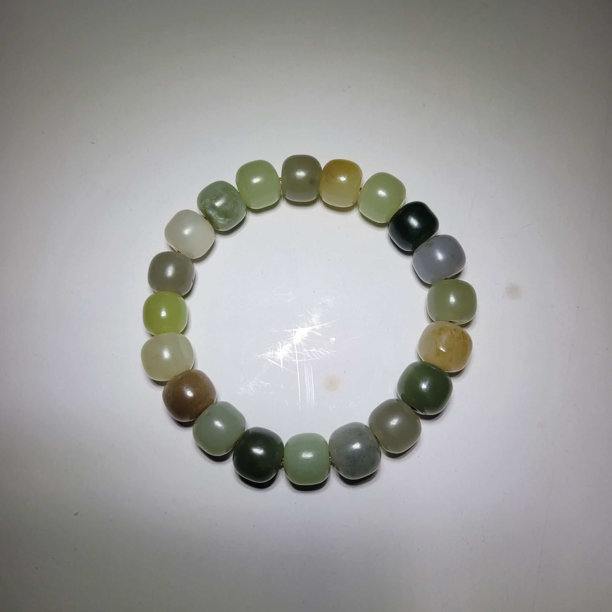 非金属莫桑石手链 时尚女款女士彩色精美渐变色单圈素圈玉手串