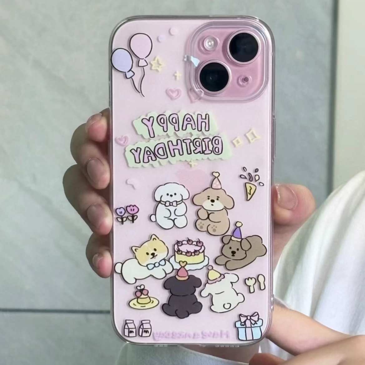 可爱狗狗派对iPhone15/14/13Pro苹果手机壳12/11全包防摔xsmax软7