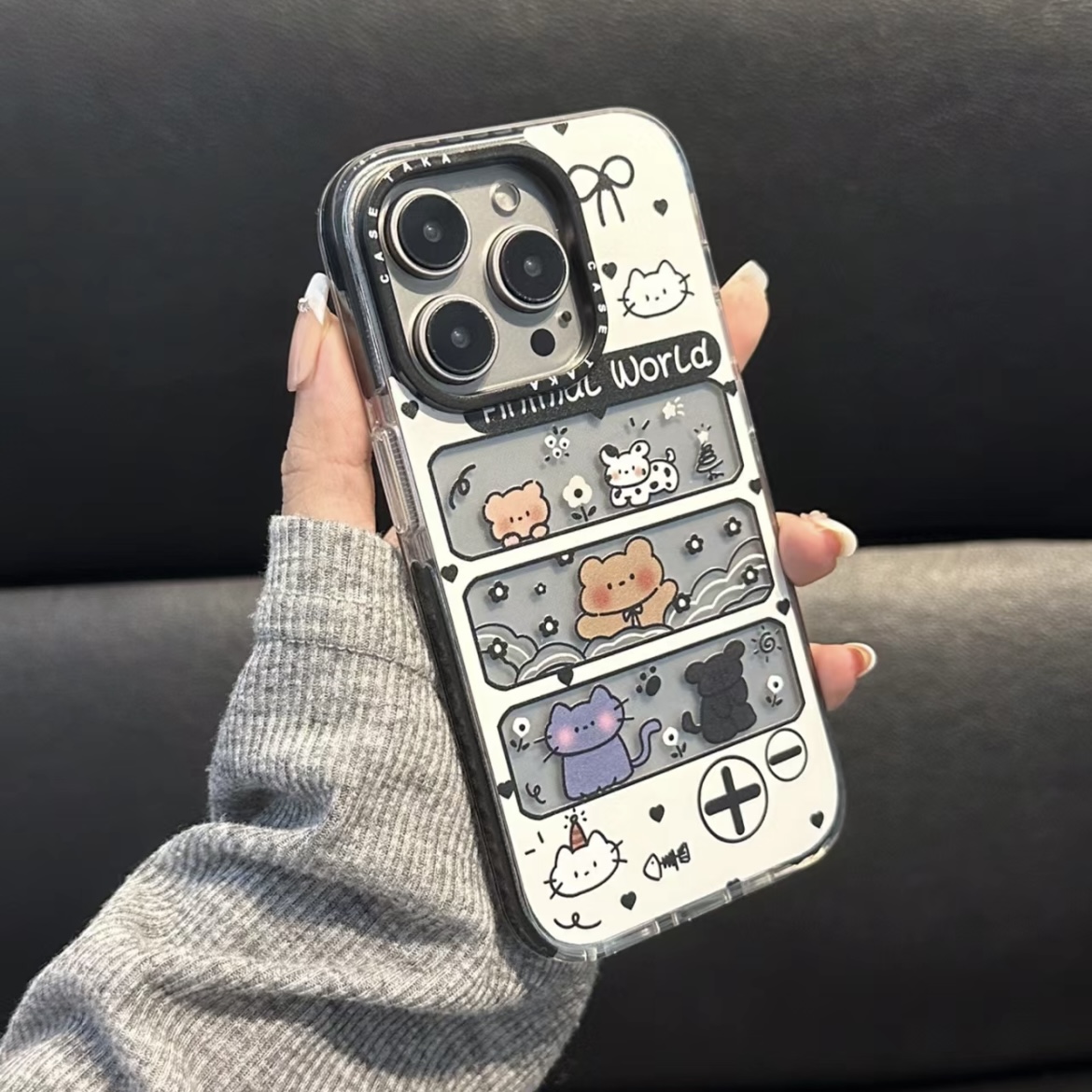 小动物扭蛋机苹果15/14Promax全包手机壳iPhone12/11软壳防摔7p女