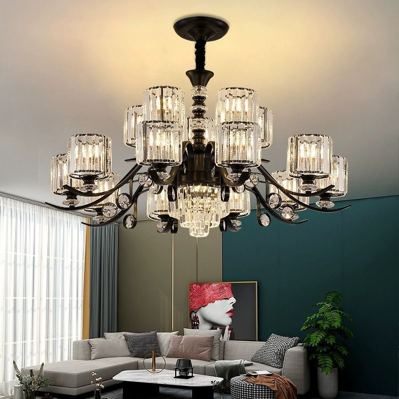 2024新款欧式水晶吊灯客厅吊灯大气轻奢现代简约卧室餐厅大厅灯具