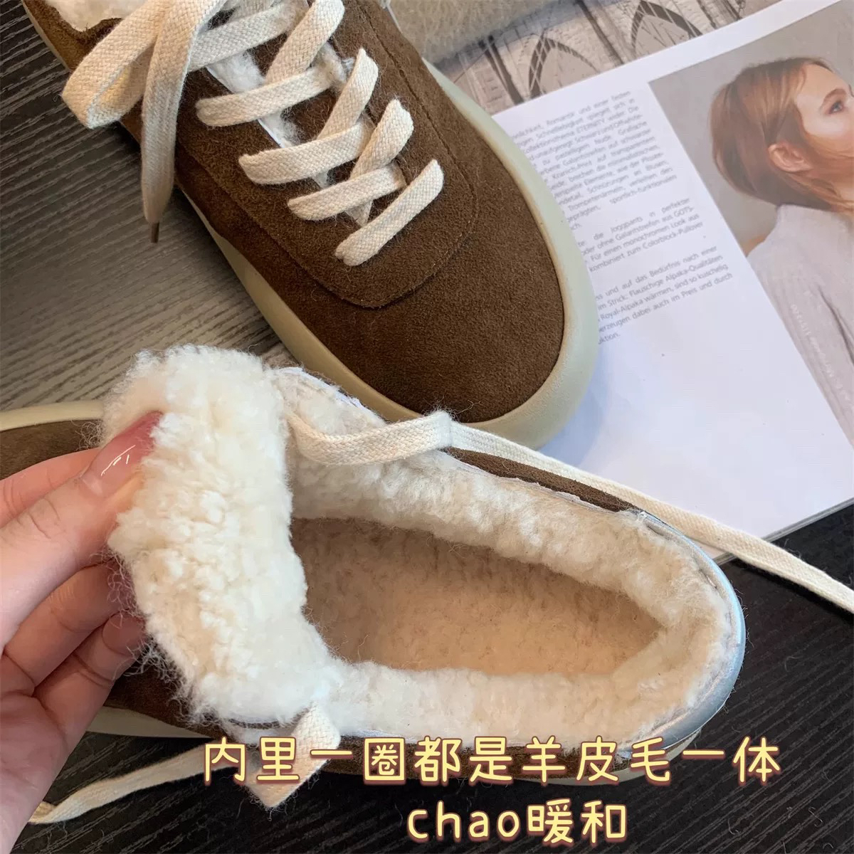 【Jerry】暖萌面包鞋！A级牛反绒羊毛内里保暖百搭加厚休闲鞋5135