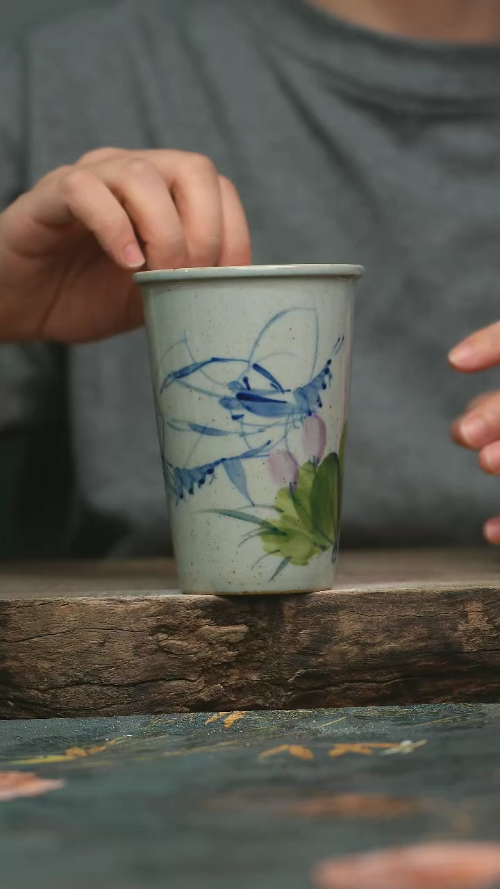 【闪购商品】杯釉下彩手工手绘同款陶器