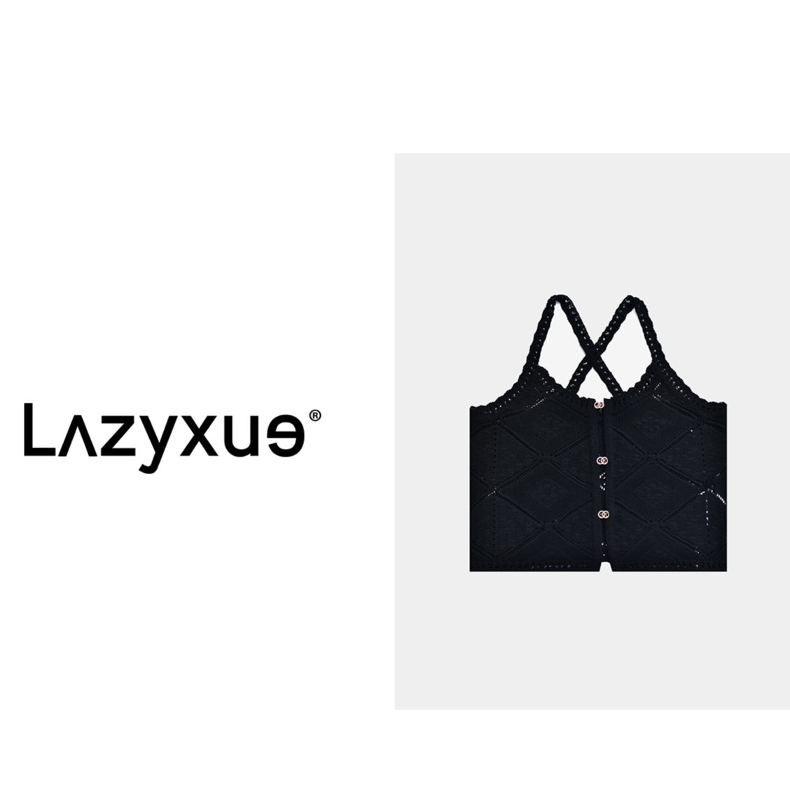 LAZYXUE (香家）小香风抹胸性感镂空吊带背心上衣 CB001