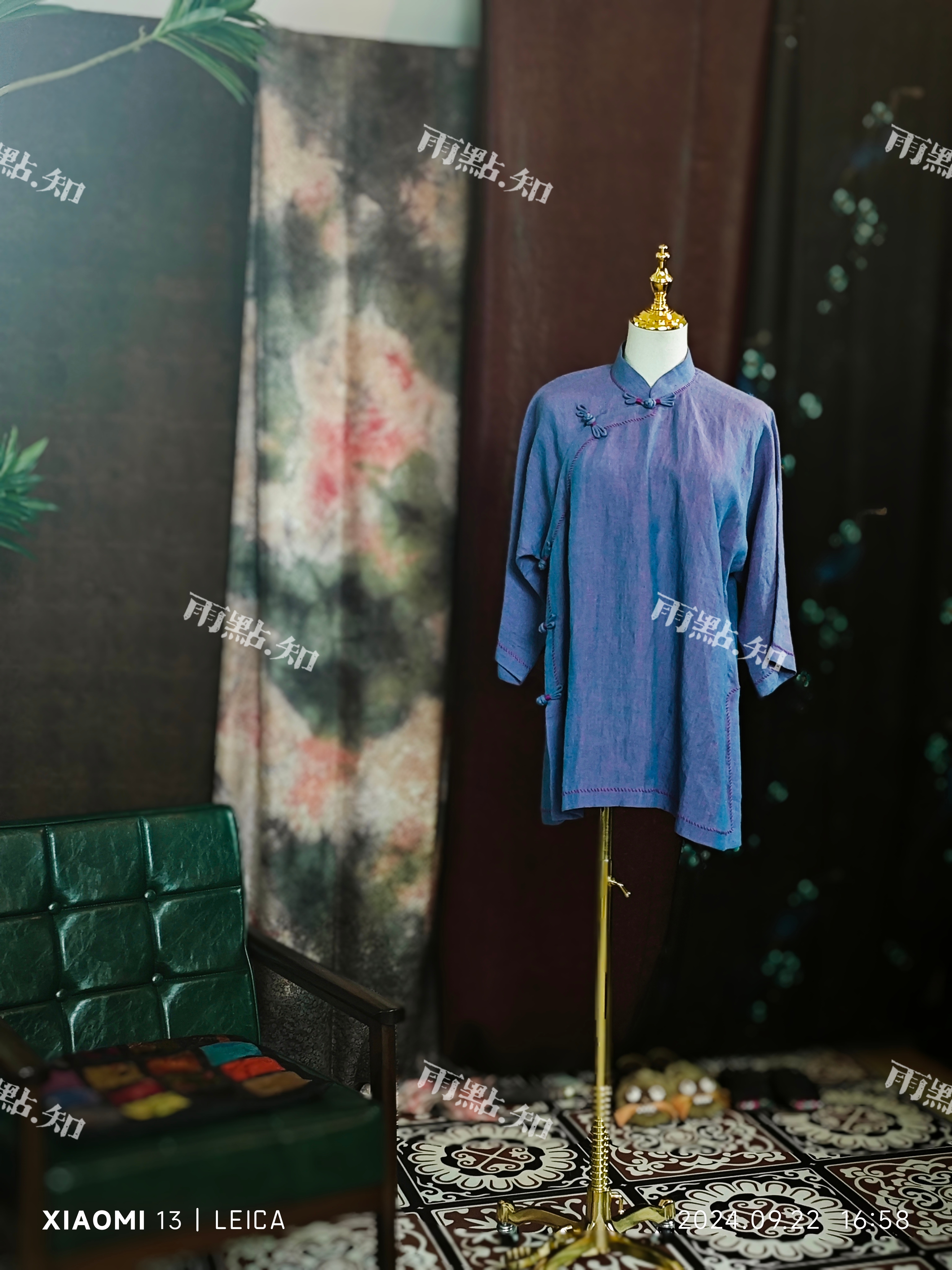 【雨点.知】出品复古中式汉麻上衣立领斜襟女装禅意茶服