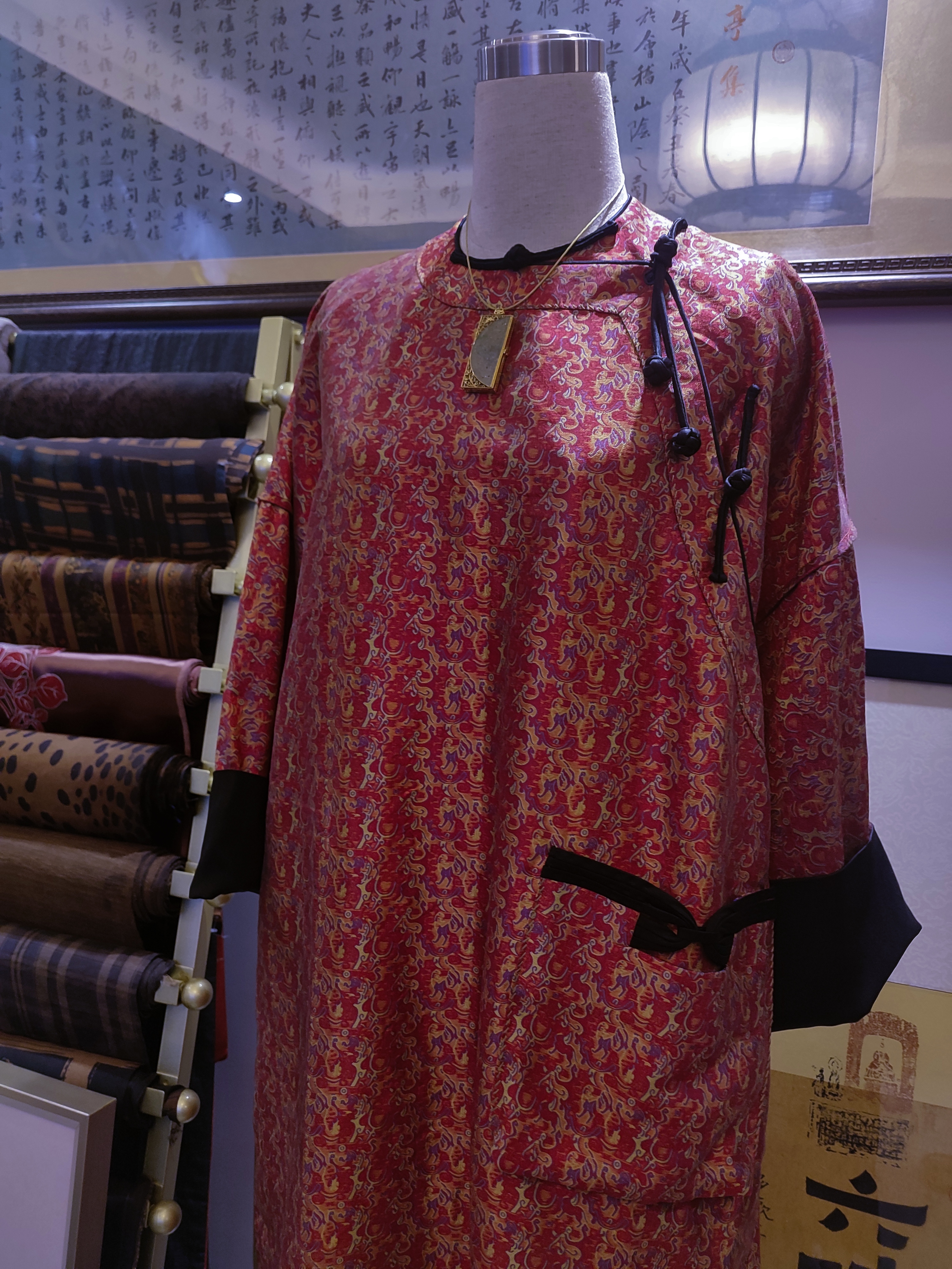 《雨点.知》宋锦双面双穿传统制袍子定制链接