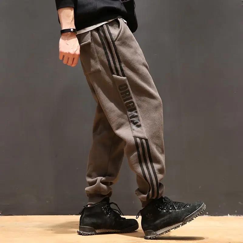 百搭春秋冬季男士裤子日系加绒加厚宽松运动休闲裤长裤男裤卫裤潮
