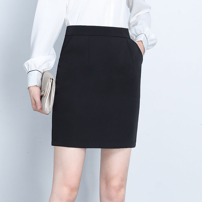 2025春秋新款口袋半身裙职业裙一步裙西装裙修身显瘦包臀裙工作裙