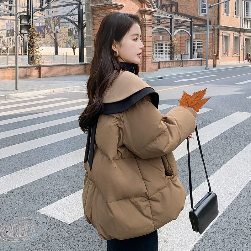 高端羽绒服娃娃领小个子面包羽绒保暖女冬季新款外套加厚高级感