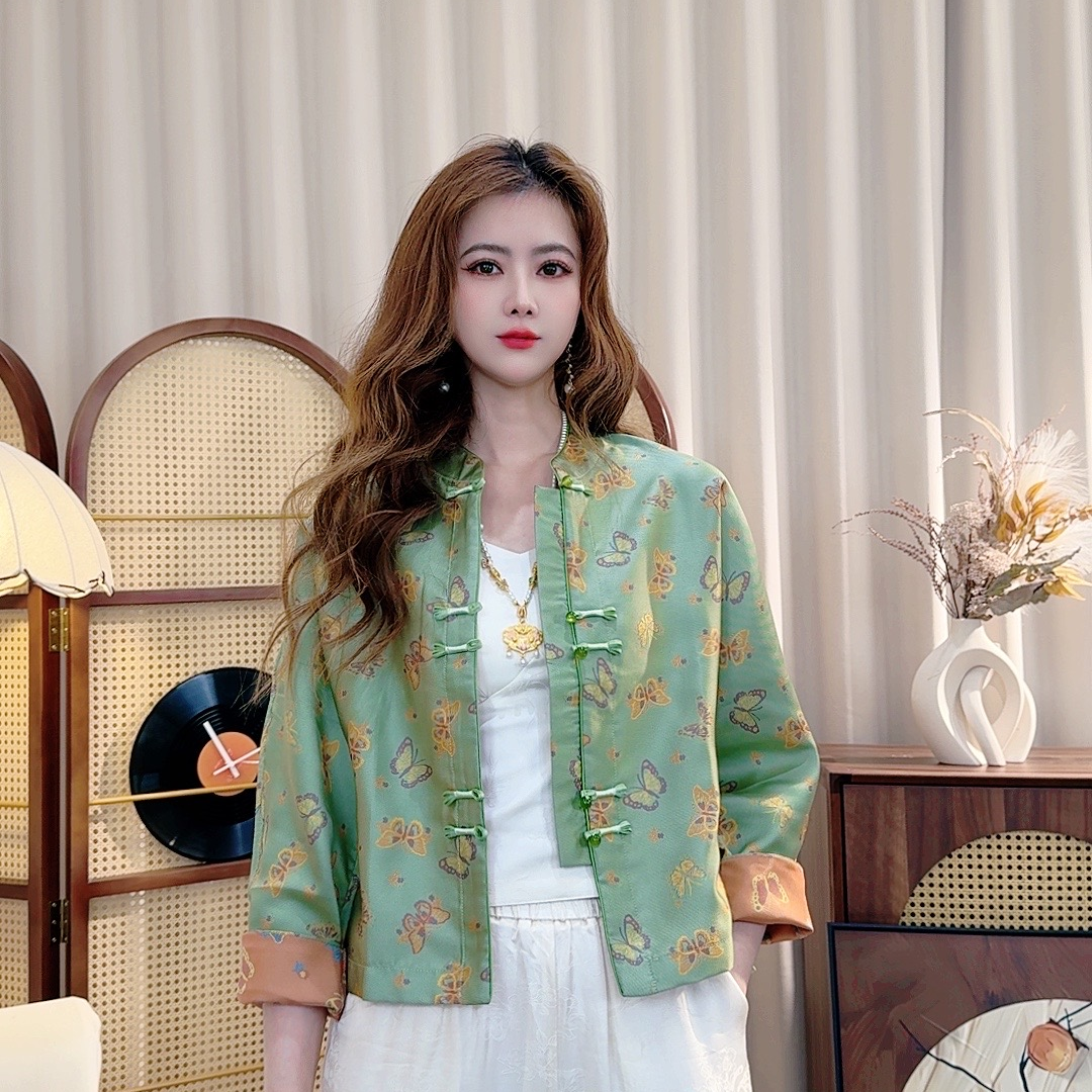 《碧光蝶语》新款老料气质百搭上衣外套女