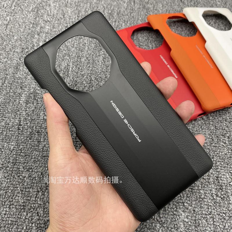 原装正品适用于保时捷华为mate40rs手机壳原装同款真皮后壳全包典