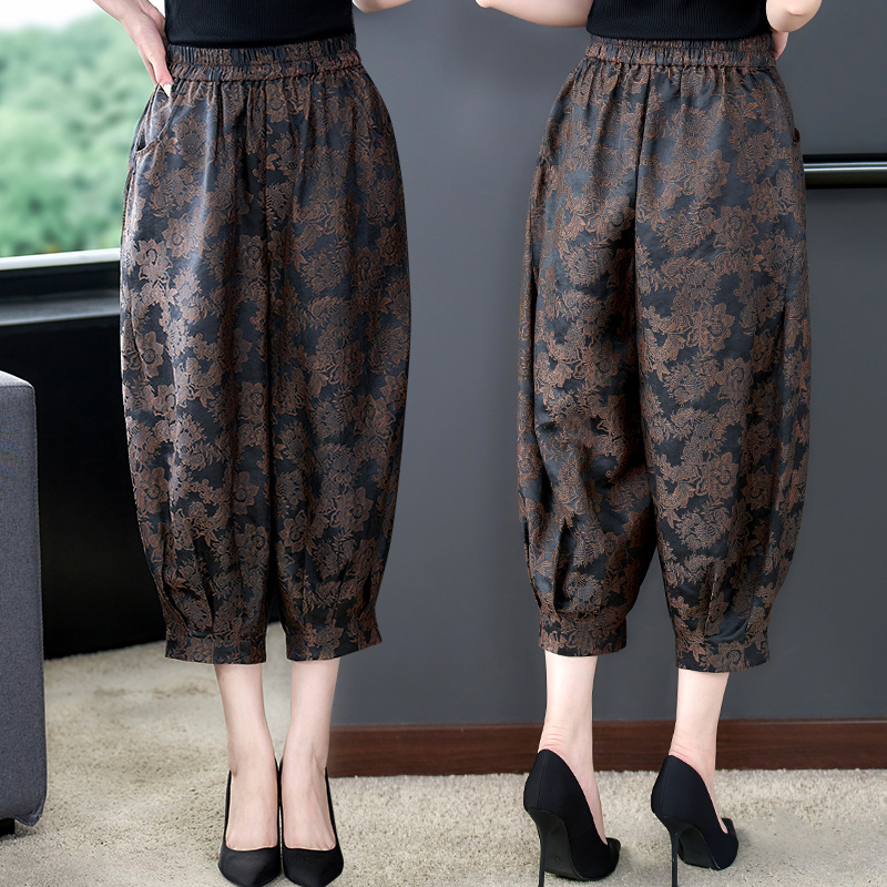 灯笼裤窄版新款直筒裤2024年休闲裤女裤子夏季薄款高大码宽松文艺