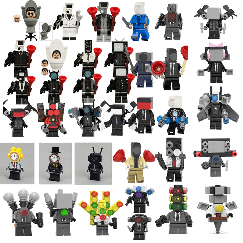 兼容某高马桶人大全超级泰坦监控人电视人信号人仔拼装积木玩具男