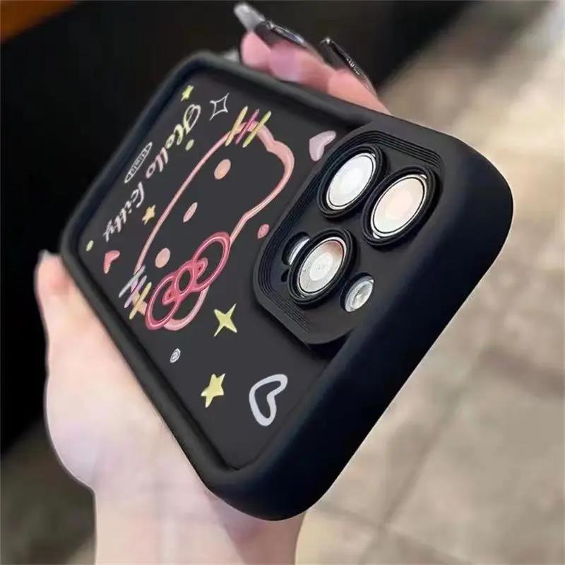 简约KT猫适用14苹果15手机壳iphone13promax软胶12/11可爱7防摔8p