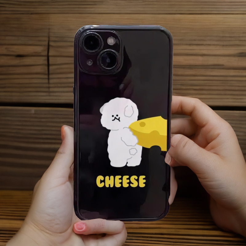 趣味卡通小熊适用iPhone13/12promax苹果11手机壳8plus亮面xs黑xr