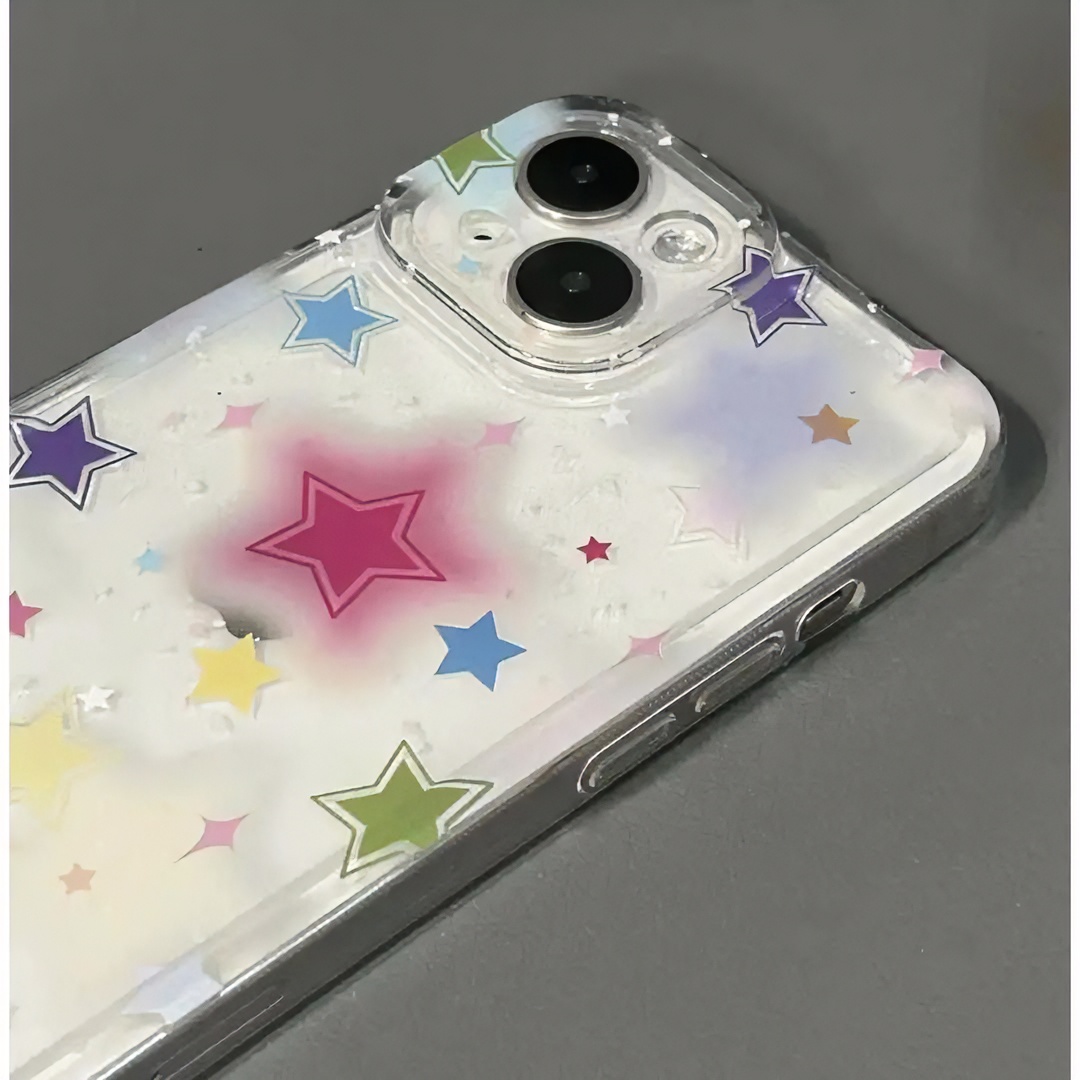 ins风彩色星星苹果14/13promax手机壳12/11pro透明xr/xs软78plus