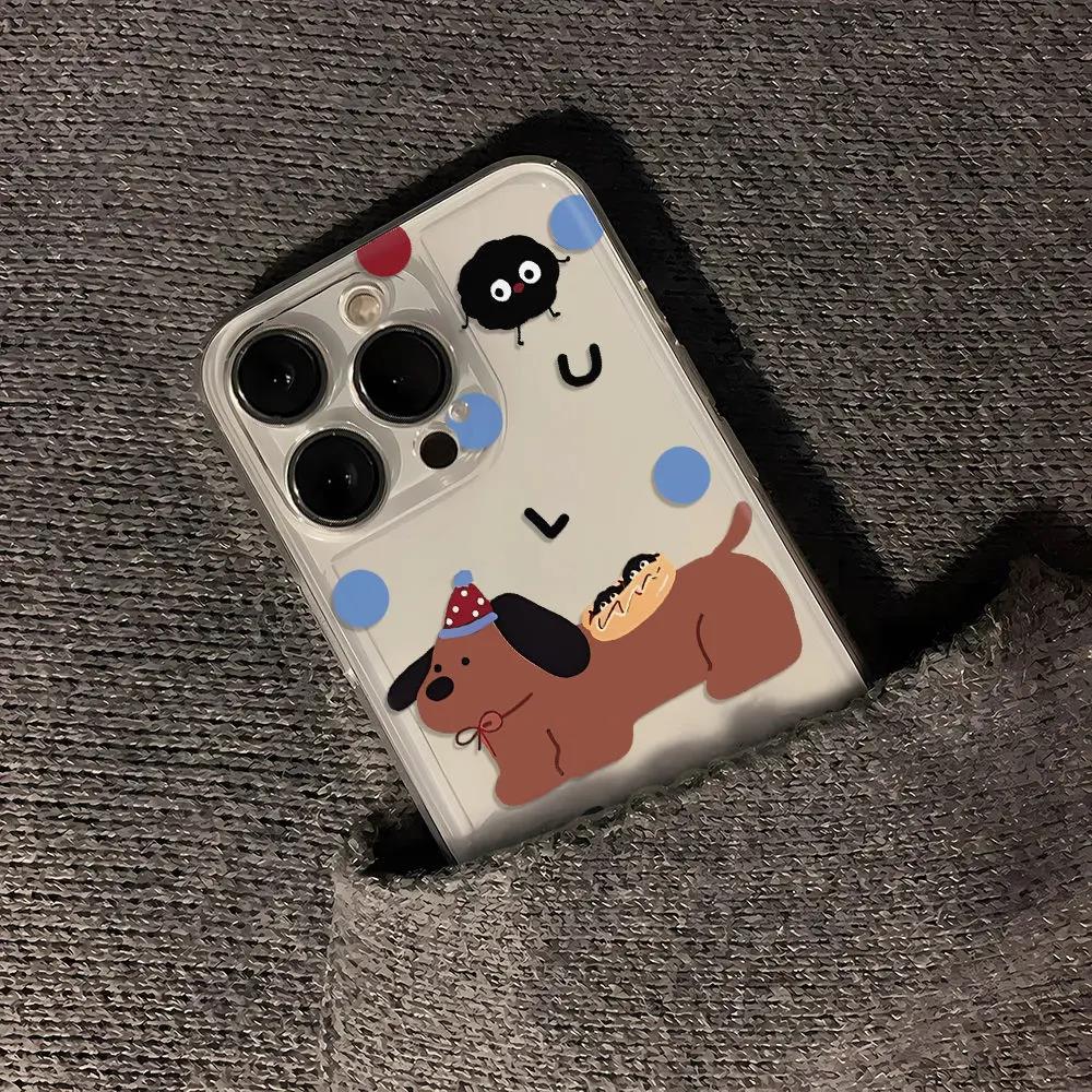 苹果小米oppovivo华为适用卡通小狗iPhone12/13/14手机壳软一加15