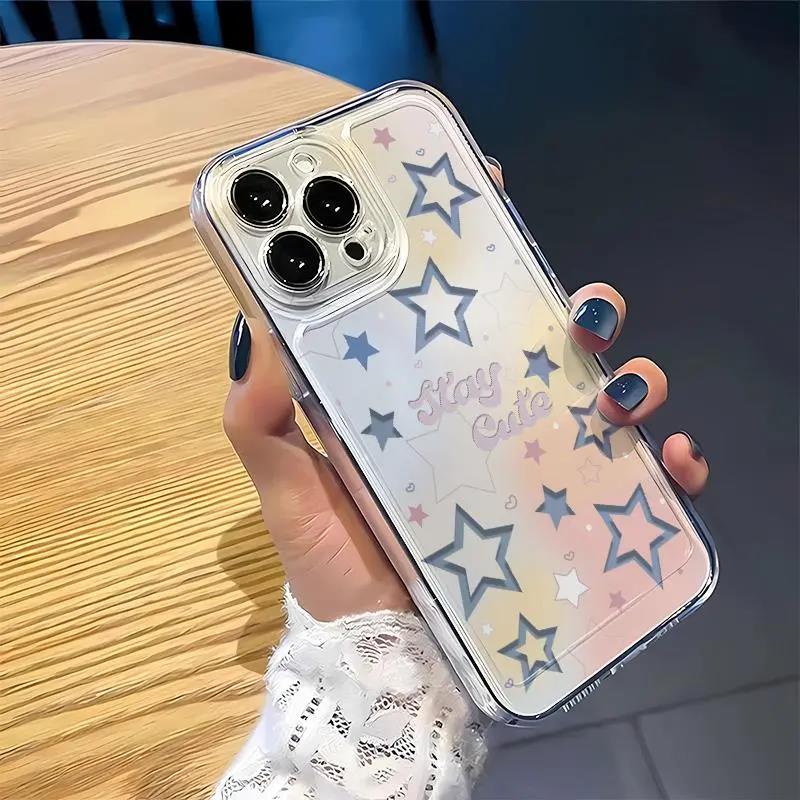 渐变星星苹果小米oppovivo华为适用iPhone12/13/14/15手机壳全包