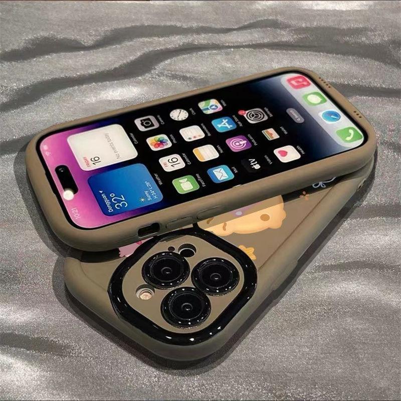 卡通套头泡芙壳适用于苹果15手机壳iphone13/14promax防摔12/11女