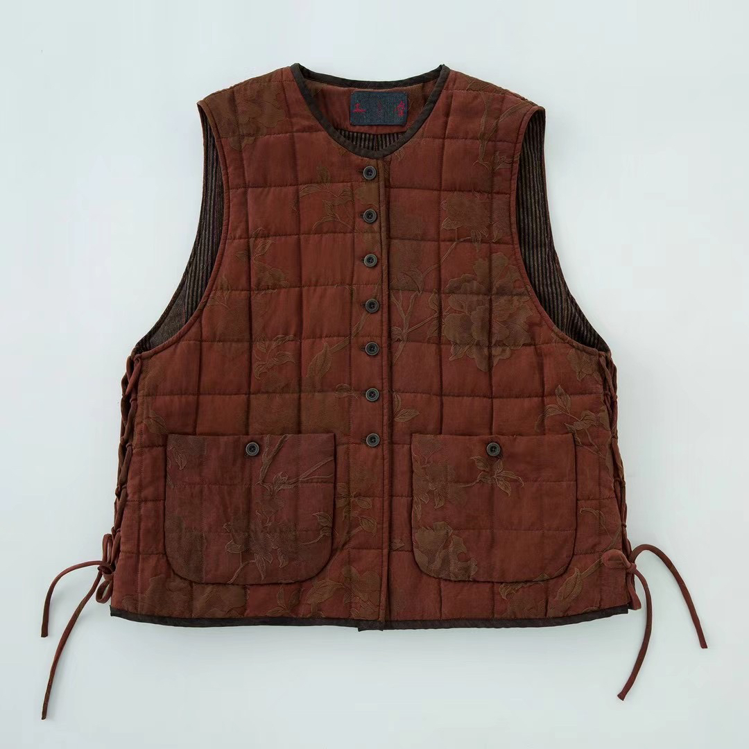 布衣家小铺子推荐～原创垒土冬款系带国风马褂MJ1072