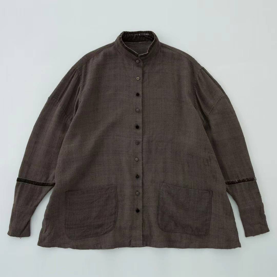 布衣家小铺子推荐～原创垒土优雅柞丝衬衫C490