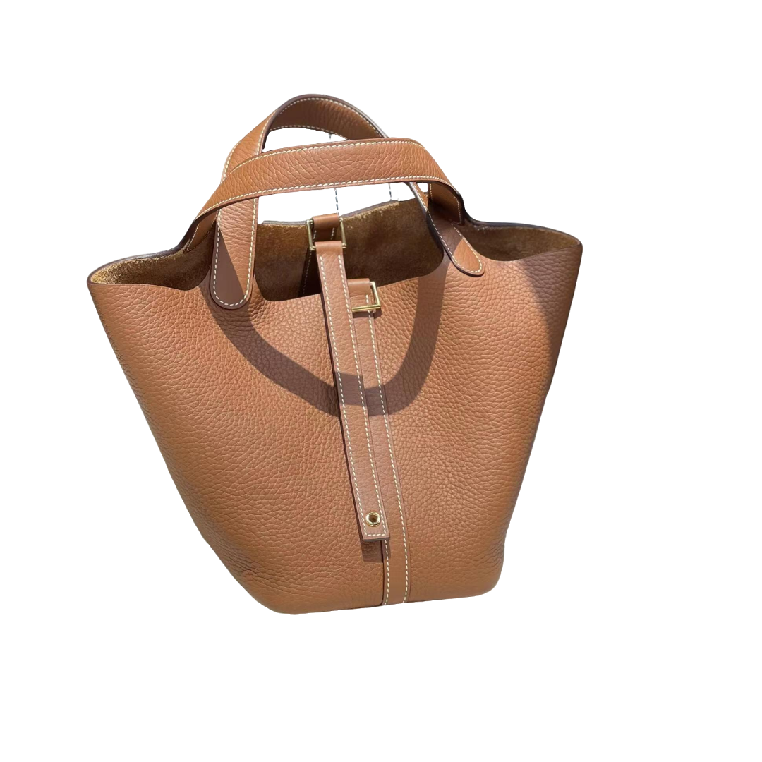 【老谭严选】全手工菜篮子手提时尚女包百搭休闲TC牛皮-稀有皮系列