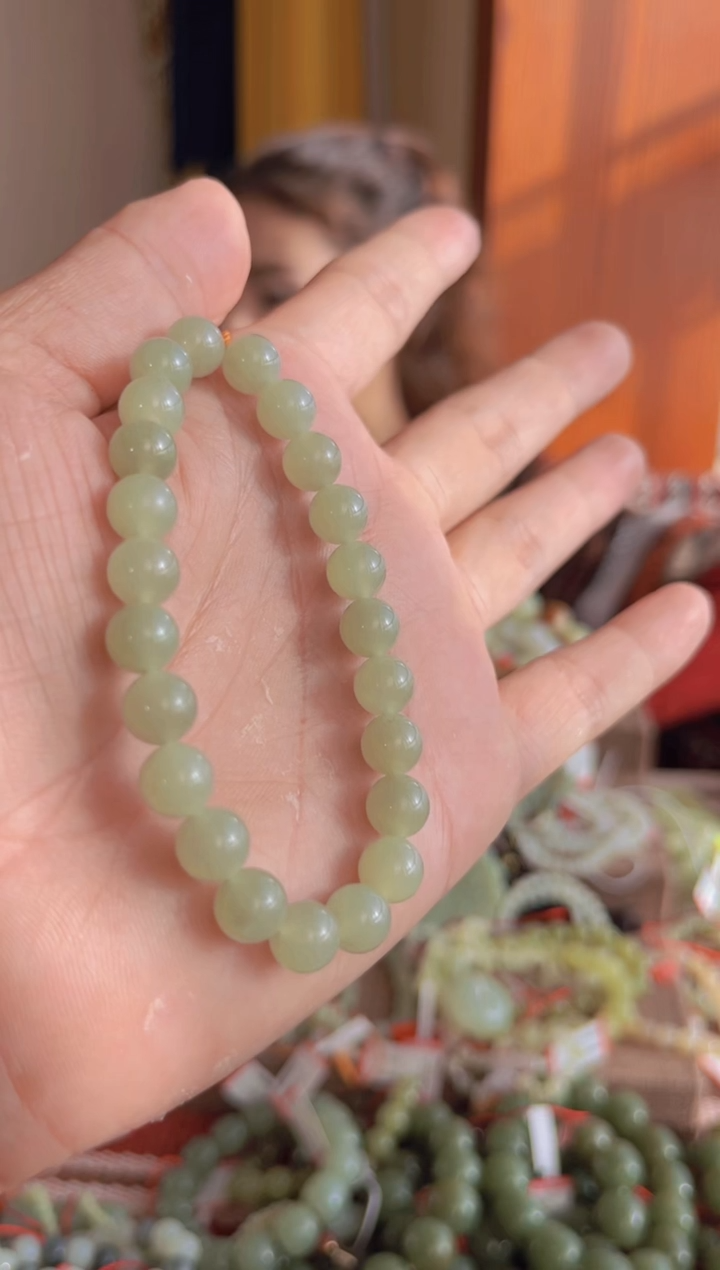 【闪购商品】和田玉手串未镶嵌且末料青白卡8